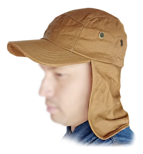 Gorra O Cachucha Safari Pesca Tapa Cuello En Dril Unicolor