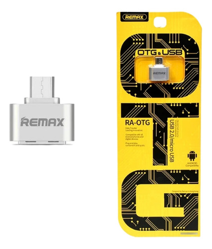 Adaptador Otg Micro Usb Remax Para Celulares Plateado