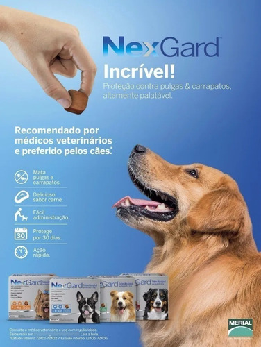 Pastilla antiparasitario para pulga Merial NexGard para perro de 10kg a 25kg