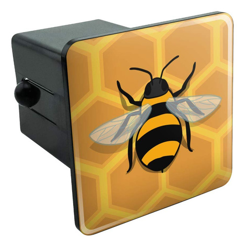 Bee On Panal Remolque Enganche Cubierta Plug Insert Negro