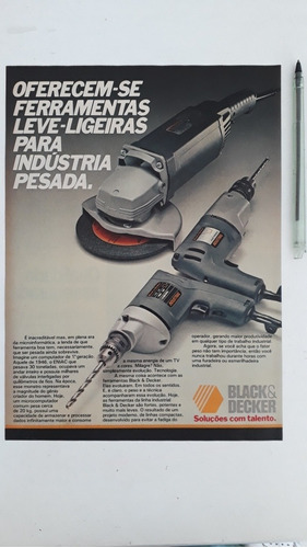 Propaganda Antiga Anúncio Ferramentas Black E Decker 1985