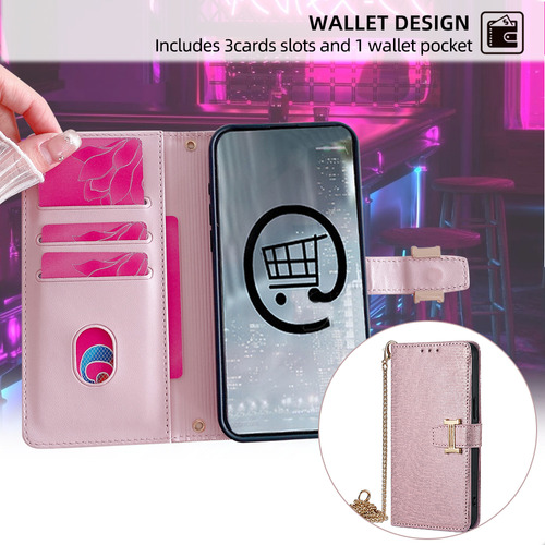 Funda De Piel Con Tapa Anticaída De La Serie Xiaomi Con Soporte Ajustable, Tarjetero, Bolsillo Tipo Cartera, Color Oro