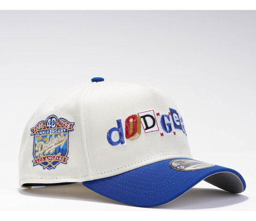 Gorra New Era La Dodgers Lettering Edision Especial Original Blanco Único Lisa