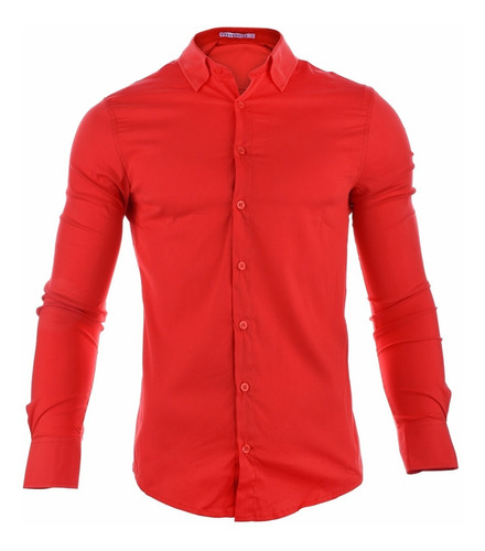 Camisa Hombre Farenheite Lisa Roja 