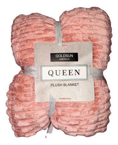 Manta Cubrecama Felpa 2 1/2 Plazas Goldsun Rosa