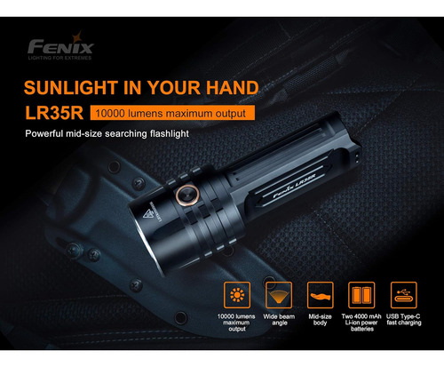 Fenix Lr35r Linterna Recargable Súper Brillante, 10000 Lúmen
