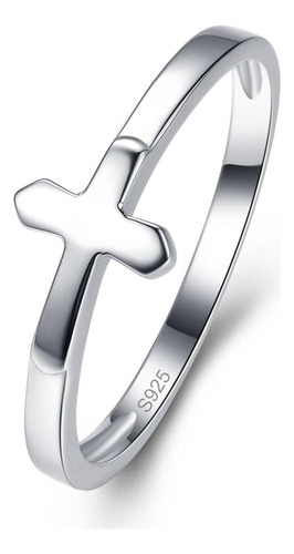 Anillos De Plata Esterlina Anillos Cross Simplos High Polish