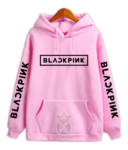 Poleron Black Pink + Jockey Gorro - Kpop - Estampaking