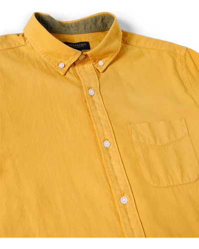 Camisa Hombre Patprimo M/c Amarillo Algodón 44012812-10324