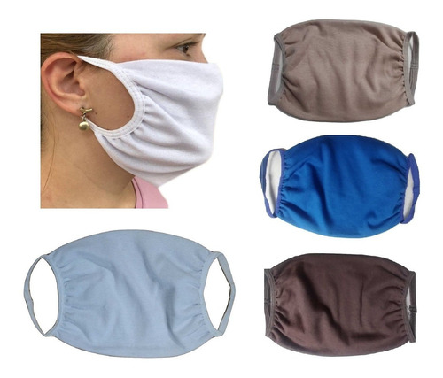 Imagem 1 de 4 de Kit Com 10 Máscara De Proteção Reutilizável 100% Algodão