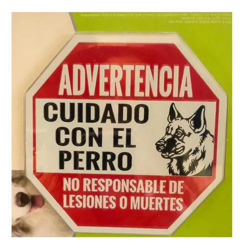 Aviso Señal De Advertencia Letrero Perro Peligroso Cuidado