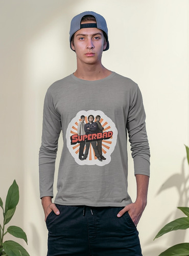 Polera Larga Supercool Superbad Mcloving Pelicula Estampado