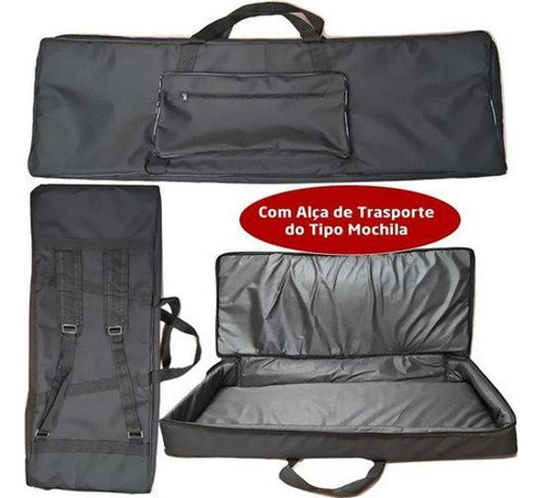 Capa Bag Teclado Yamaha Genos Master Luxo Preto + Cobertura