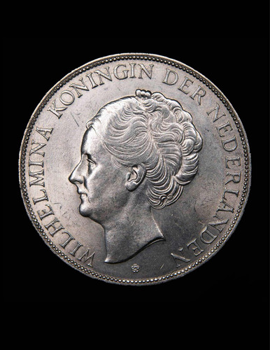 Moneda De Plata 1930 Netherlands. Wilhelmina 2 1/2 Gulden