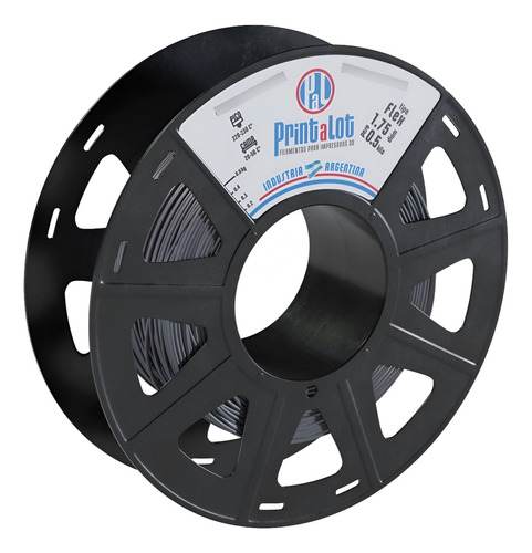 Filamento Flexible 1.75mm Printalot - 500gr - Impresion 3d Color Gris