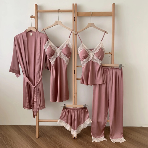 Set De Pijama Para Mujer, Ropa De Dormir, Bata De Baño, Enca