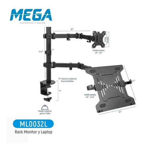 Imagen 2 de 9 de Rack Para Monitor Y Laptop