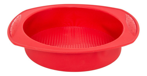 Assadeira Redonda De Silicone Vermelha