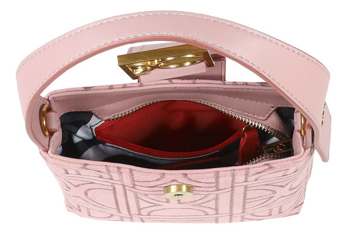 Bolsa Hobo Cloe Para Mujer Textil Asa Larga Adicional Color Rosa