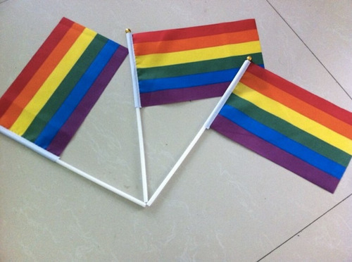 10 Bandera Gay Pride Arcoiris 21x28cms. Pride (envío Gratis)