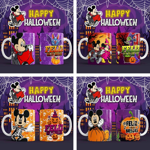Imagen 1 de 3 de Plantillas Sublimar Tazas Halloween Mickey Dia De Muertos #4