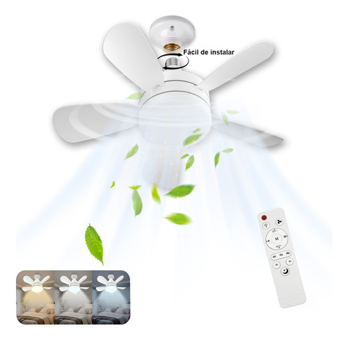 Lampara Ventilador 44cm/110v Lámpara De Techo Led,rosca E27