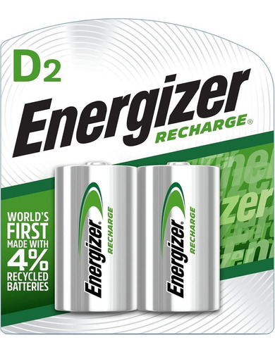 Pillas D Recargables Energizer Pack 2