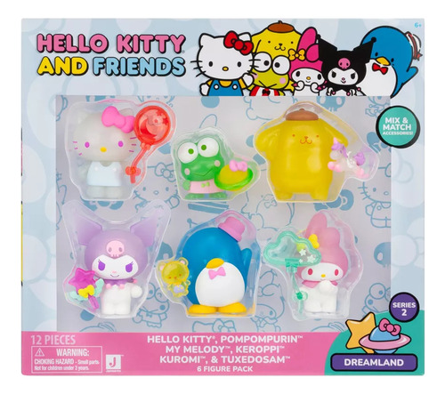 Hello Kitty And Friends Pack De 6 Figuras Con Accesorios