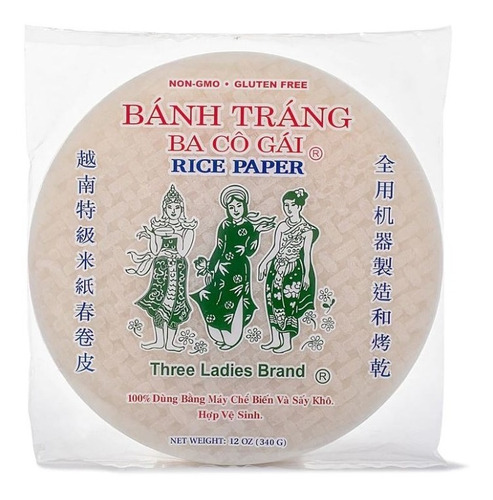 Three Ladies Papel De Arroz Rice Paper Grande 31cm340g 25pk
