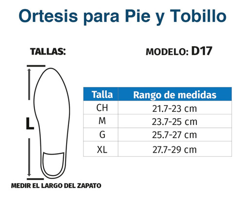 Ortesis Soporte Ajustable D17 Tynor P/ Pie Tobillo Izquierdo
