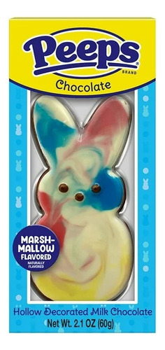 Conejo De Chocolate Blanco Y Negro Decorado Pascua Peeps 60g