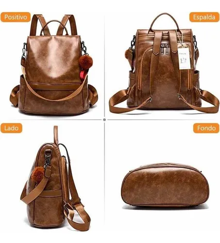 Mochila Antirrobo Mujer Moda Tendencia Hombro Casual marrón