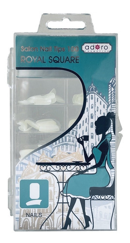 Imagen 1 de 2 de Uñas Postizas Adoro Royal Square Natural 100 Tips