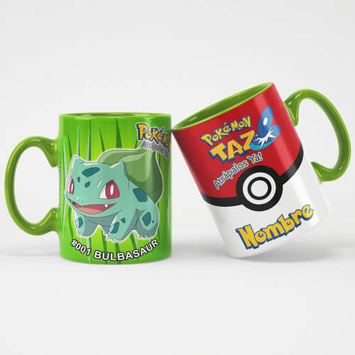 Taza Pokémon Personalizada Pikachu Charmander Squirtle Y Más