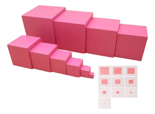 Montessori Materials Pink Tower Enseñanza Temprana Para