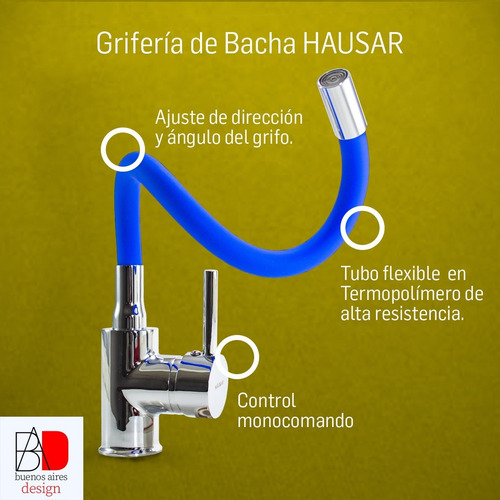 Imagen 6 de 10 de Grifería Monocomando Cocina Canilla Grifo Mezclador Flexible