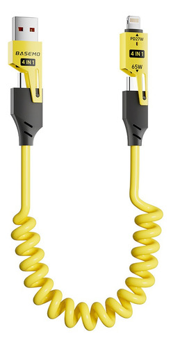 Basemo Car 4 In 1 Data Cable Type-c + Ios Charging Cable
