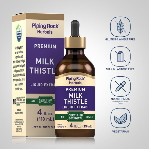 Cardo Mariano Milk Thistle Gotas Organico Liquido Silimarina