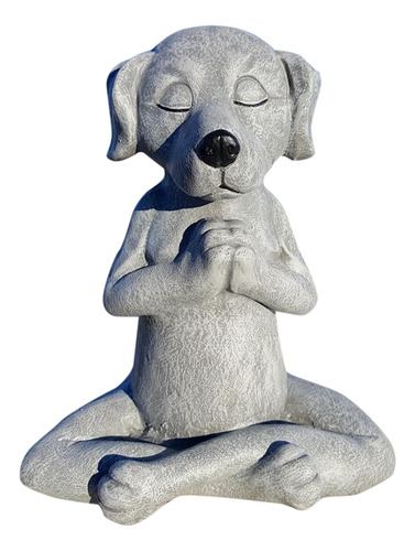 Estatua C/diseño De Perro Meditando Para Decorar Jardín
