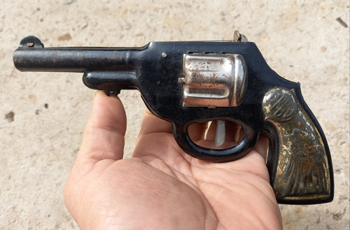 Antiguo Revolver Rebo Chapa Juguete Años 50 Aprox. Ind Arg