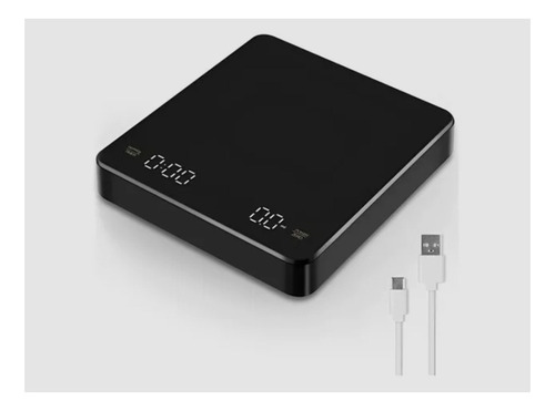 Balança Digital Café 3kg Cronômetro Barista Com Bateria Usb Capacidade Máxima 3 Kg Cor Preto