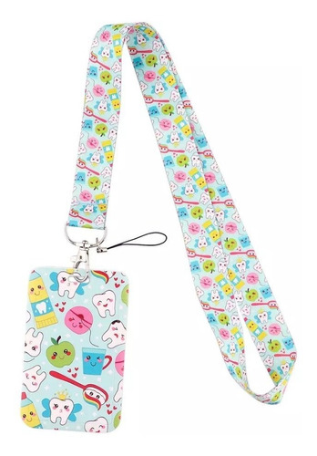 Lanyard Dentista Celeste Cinta Colgante Portacredencial 