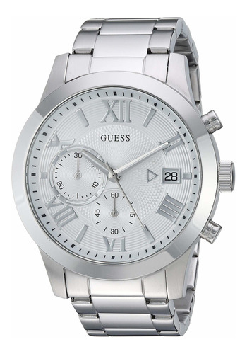 Reloj Hombre Guess U0668g7 Cuarzo Pulso Plateado En Acero