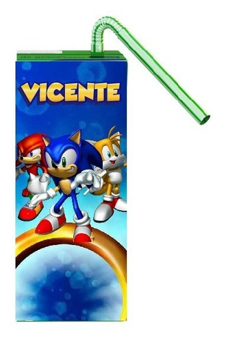 Pack 6 Jugos Néctar Personalizado Sonic Y Amigos