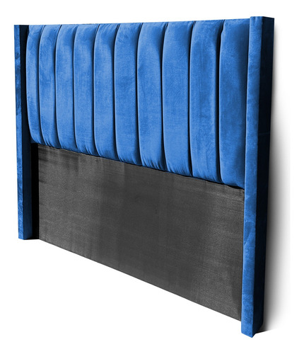 Respaldo 2 Plazas Tubular Azul Click Enmaderado