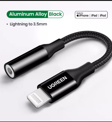  Adaptador Auricular Ugreen Lightning A Jack 3.5 Mm iPhone