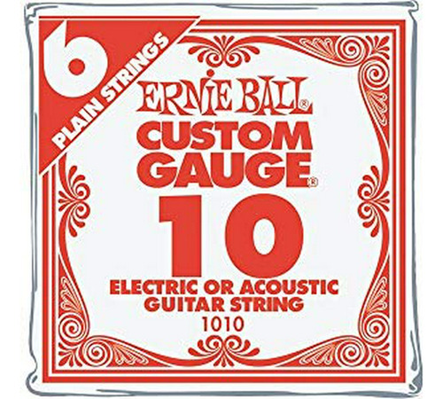 Cuerda De Guitarra Ernie Ball .010 6-pack.