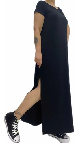 Vestido largo de modal con tajo new arrivals