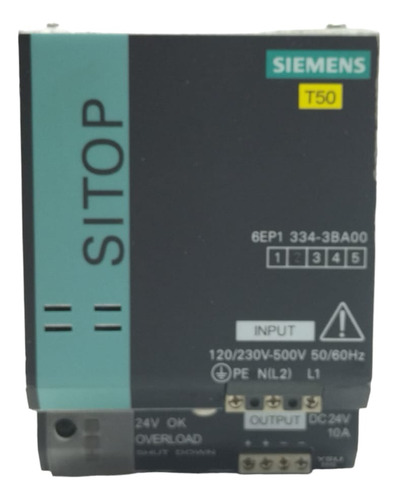 Siemens 6ep1 334-3ba00 Sitop Modular 10a 1/2 Ph 