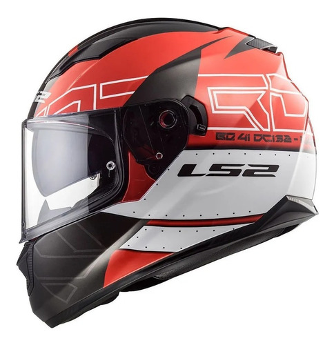 Capacete Ls2 Ff320 Stream Kub Black Red Preto Vermelho 